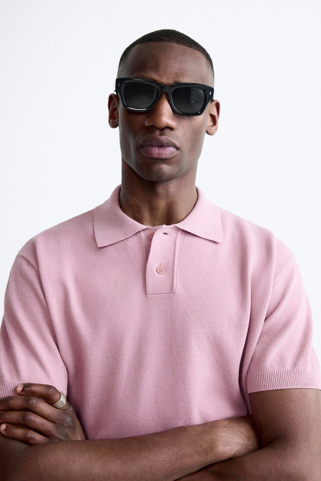 Garm Island Basic Knit Polo in Pink