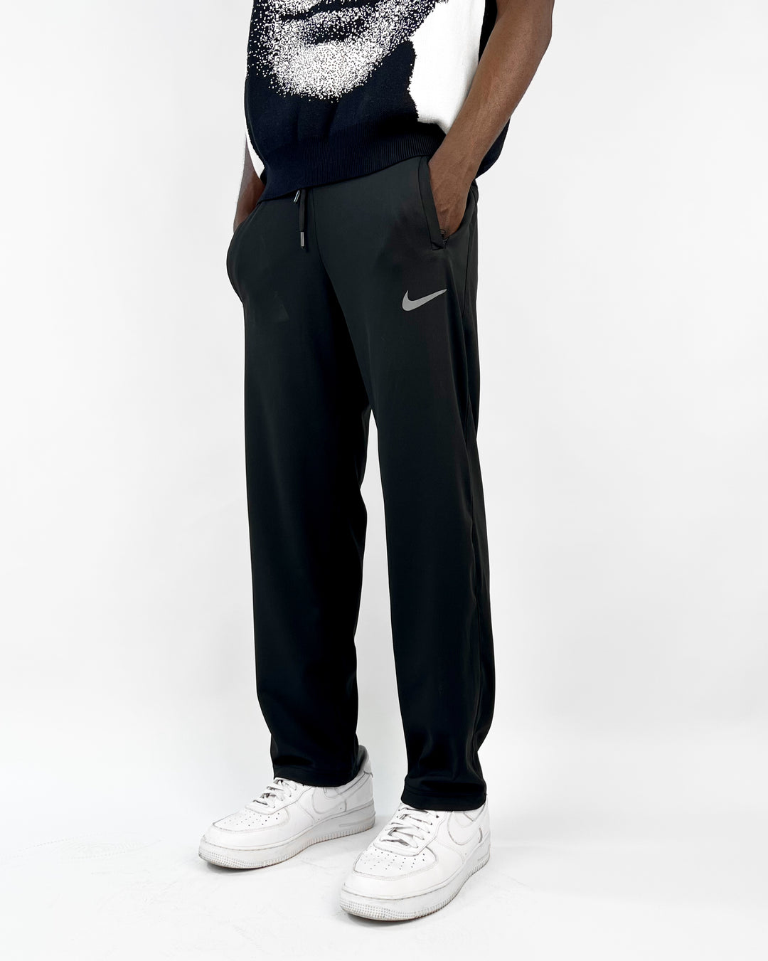 Nike swoosh track pants in black