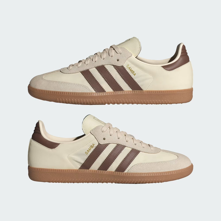Adidas OG Ivory Collegiate Samba Trainers in Clay Strata