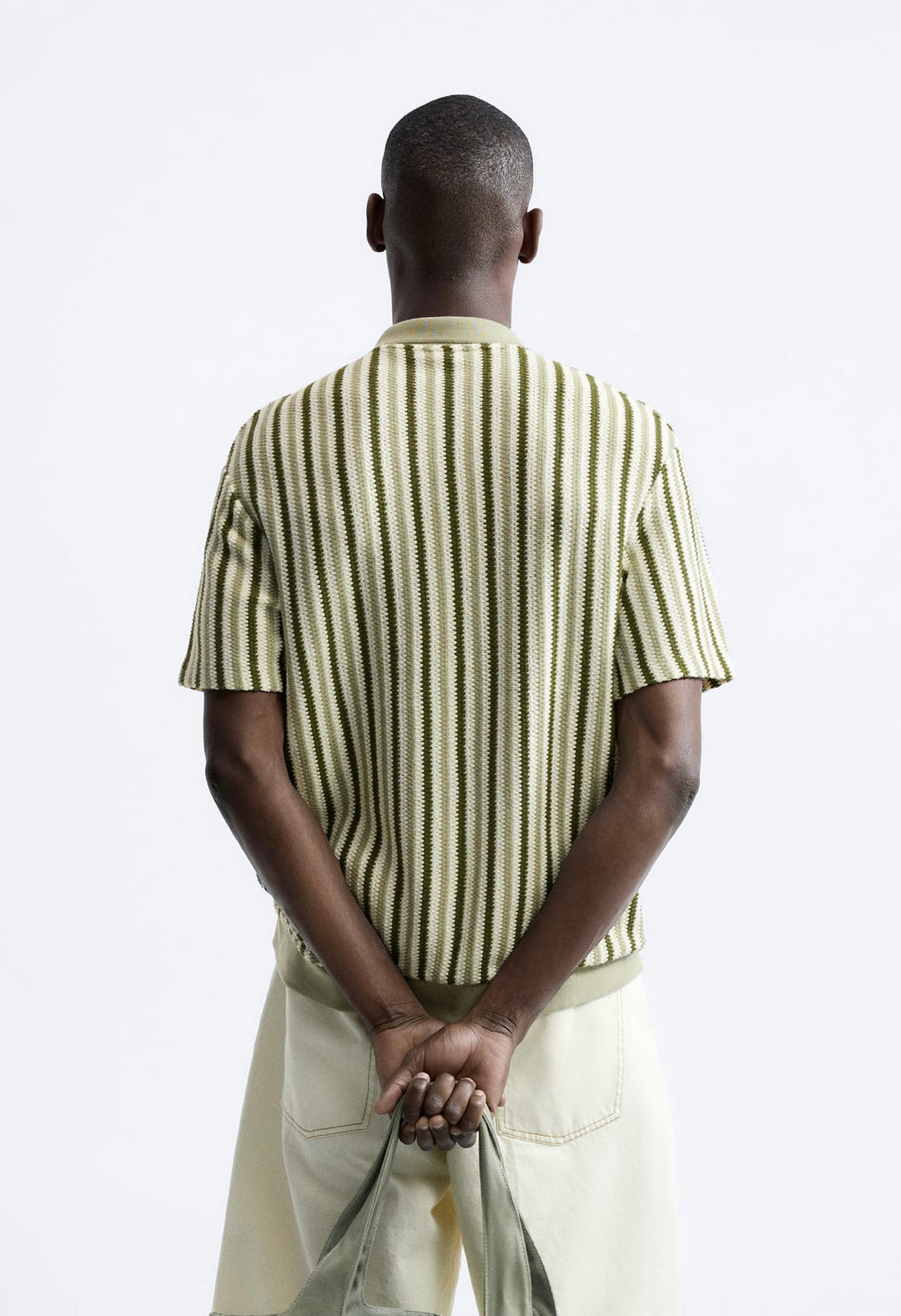 ZARA STRIPED JACQUARD POLO SHIRT