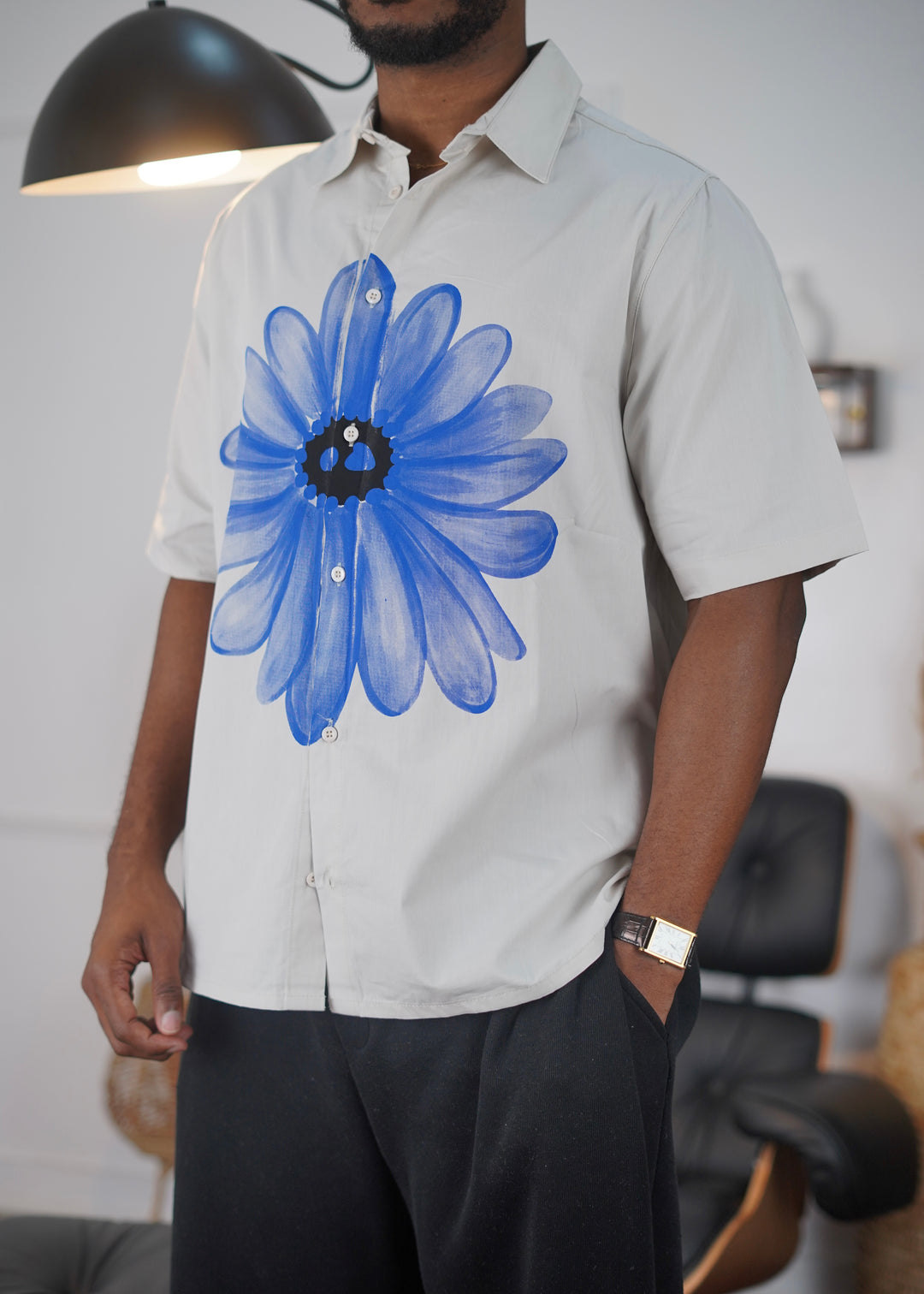 OpenJns Floral Detail Shirt in Ecru