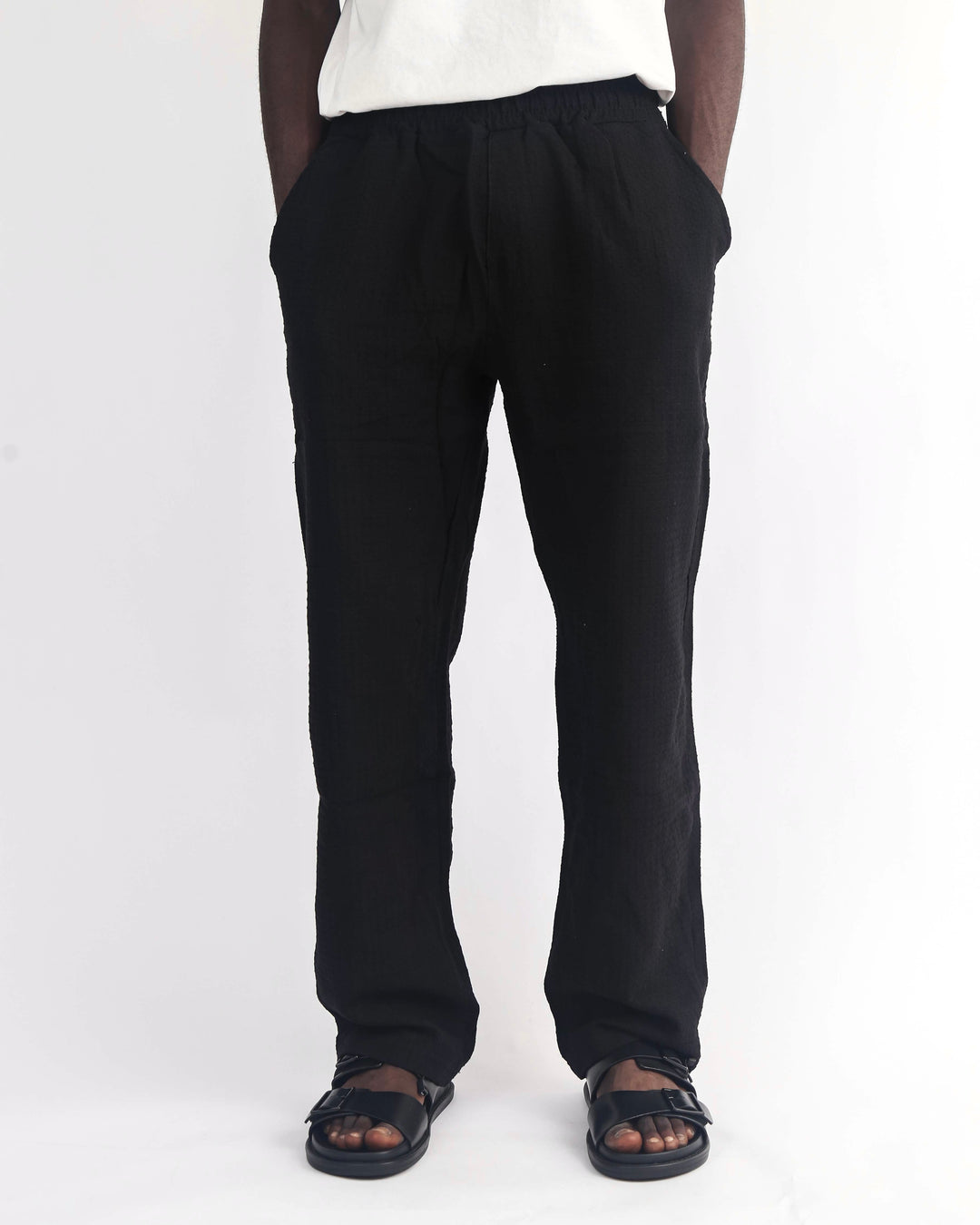 Willian waffle pant in black