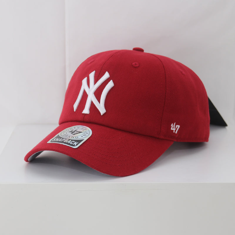 New York adjustable big logo baseball cap in red