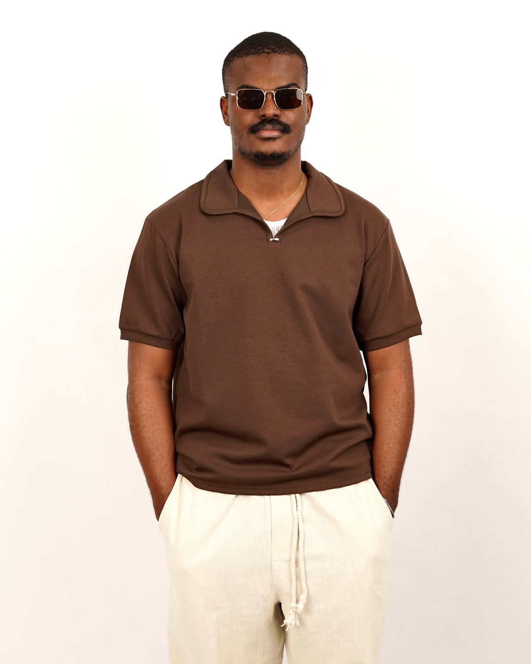 M Studios Polo Shirt in Brown