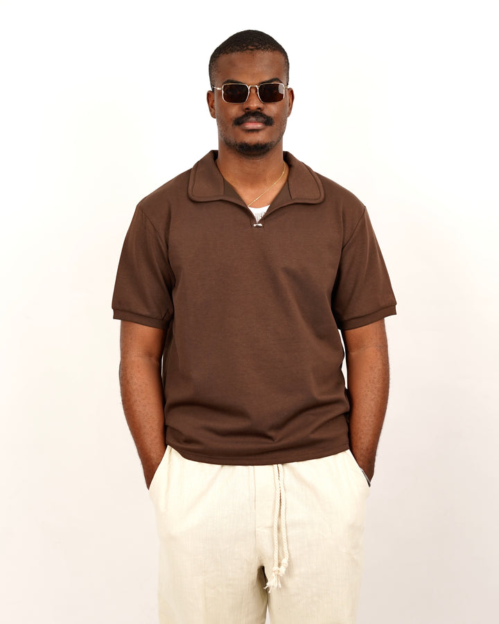 M Studios Polo Shirt in Brown