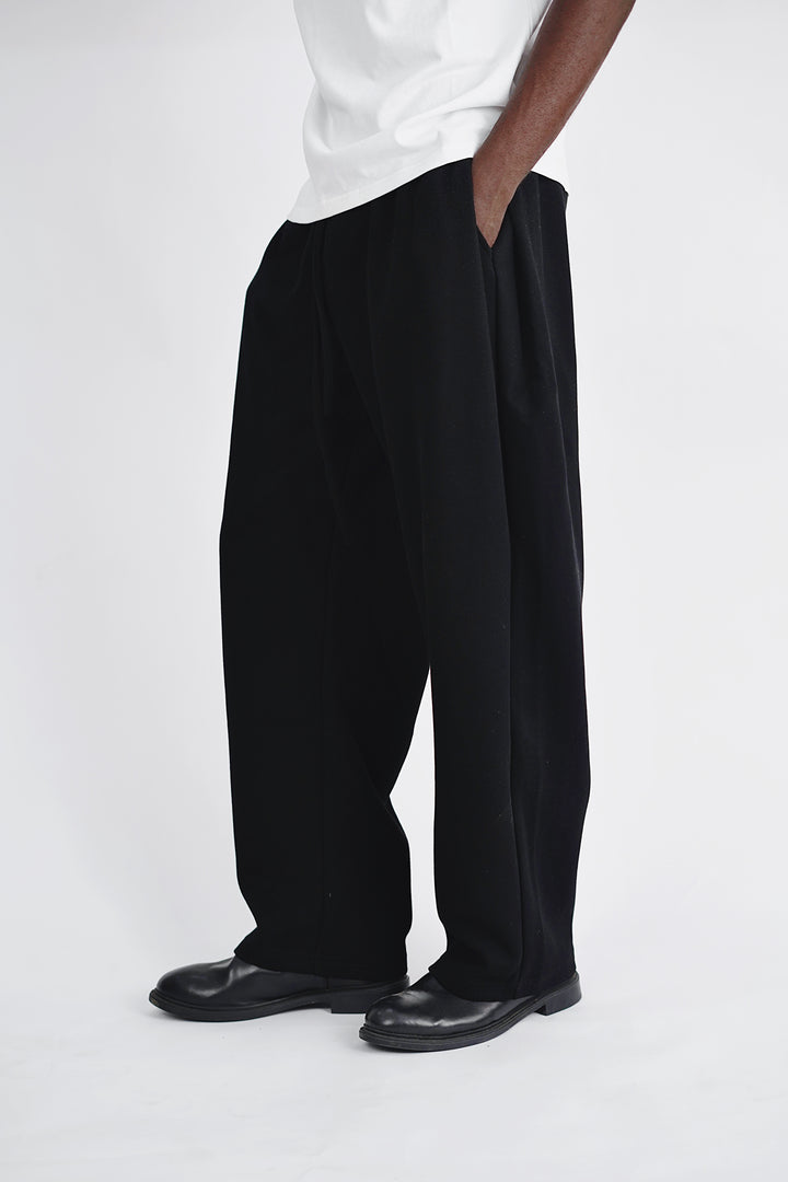 Garm Island Hakama Wide Leg Sweatpants in Black