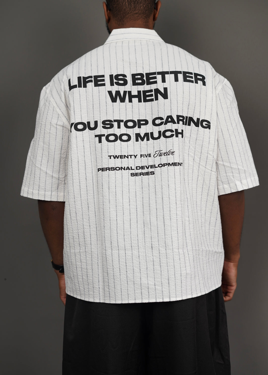 2512 Mindset Backprint Striped Shirt in blue