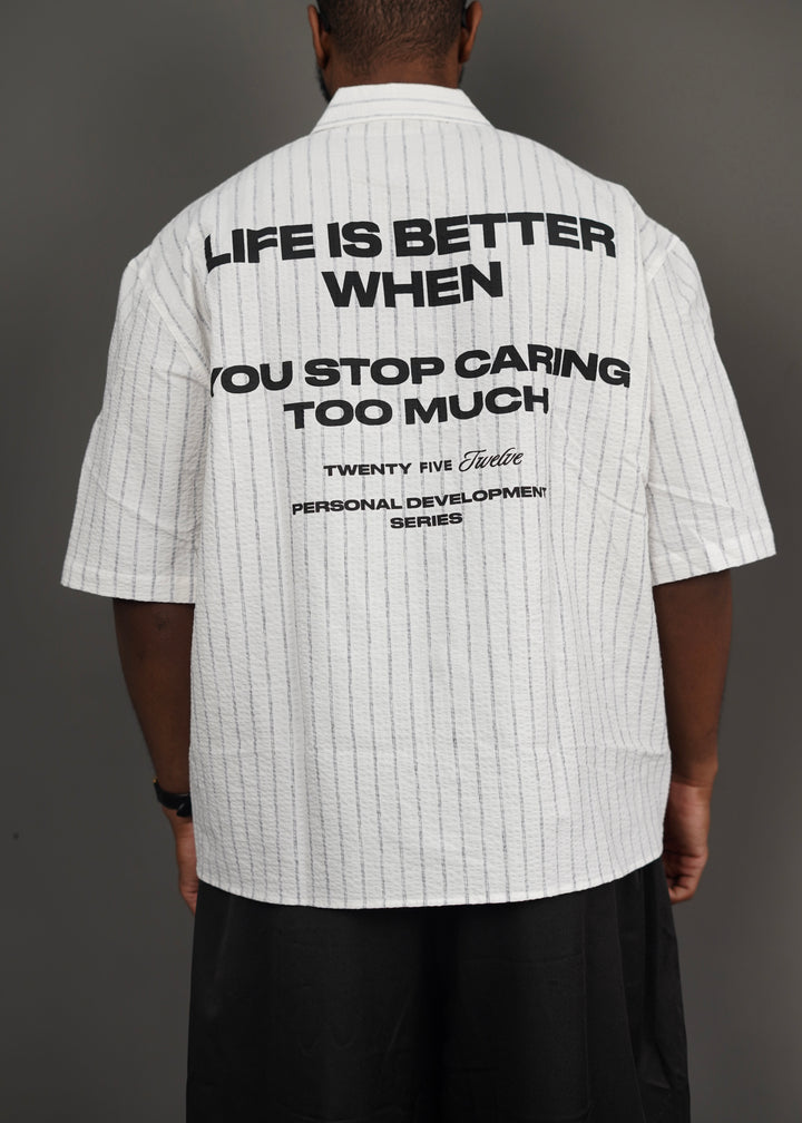 2512 Mindset Backprint Striped Shirt in blue