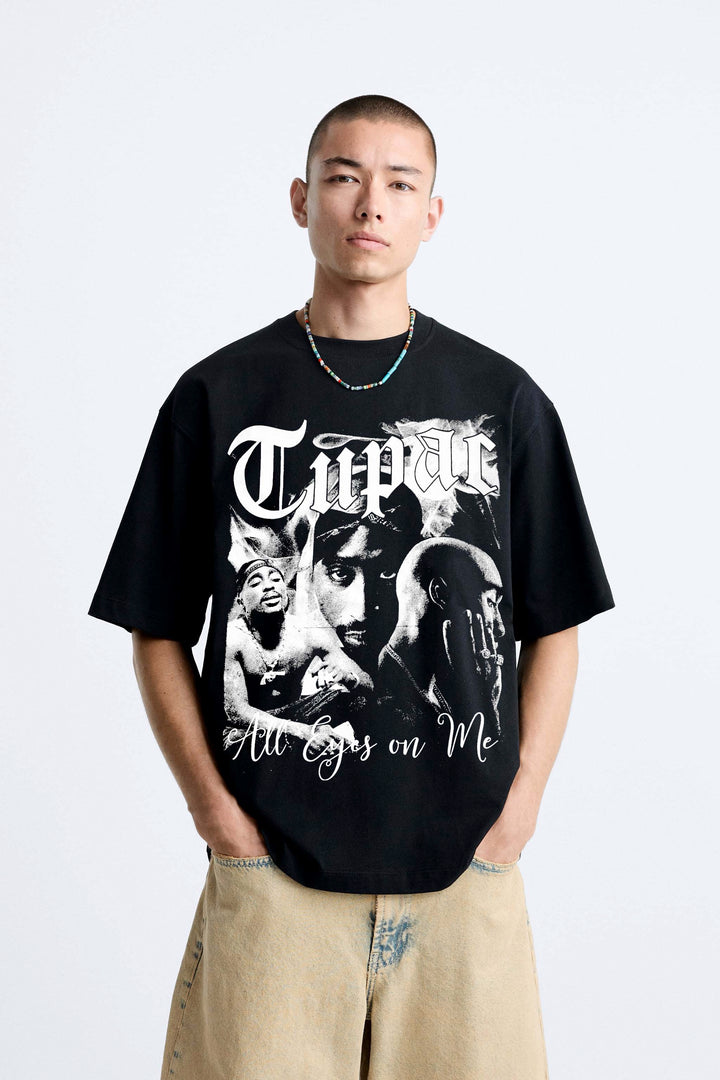 Garm Island Tupac Graphic T-shirt in black