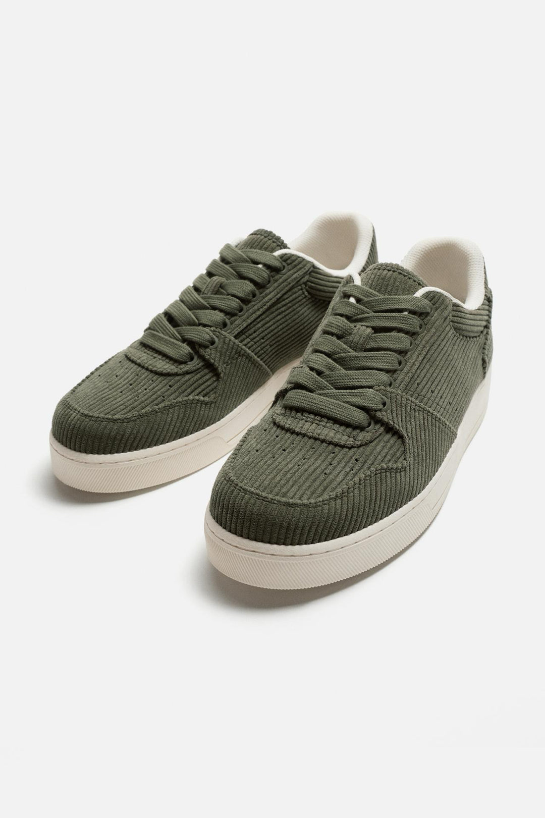 ZARA CORDUROY TRAINERS IN GREEN