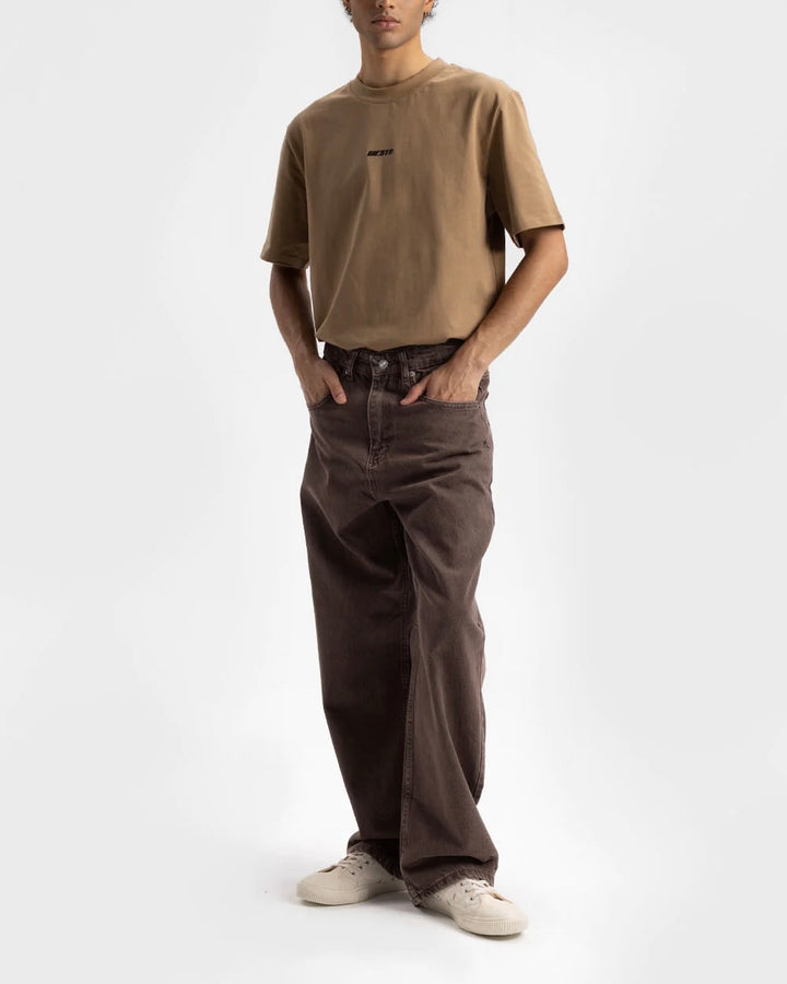 Giesto Washed Baggy Jeans in Brown