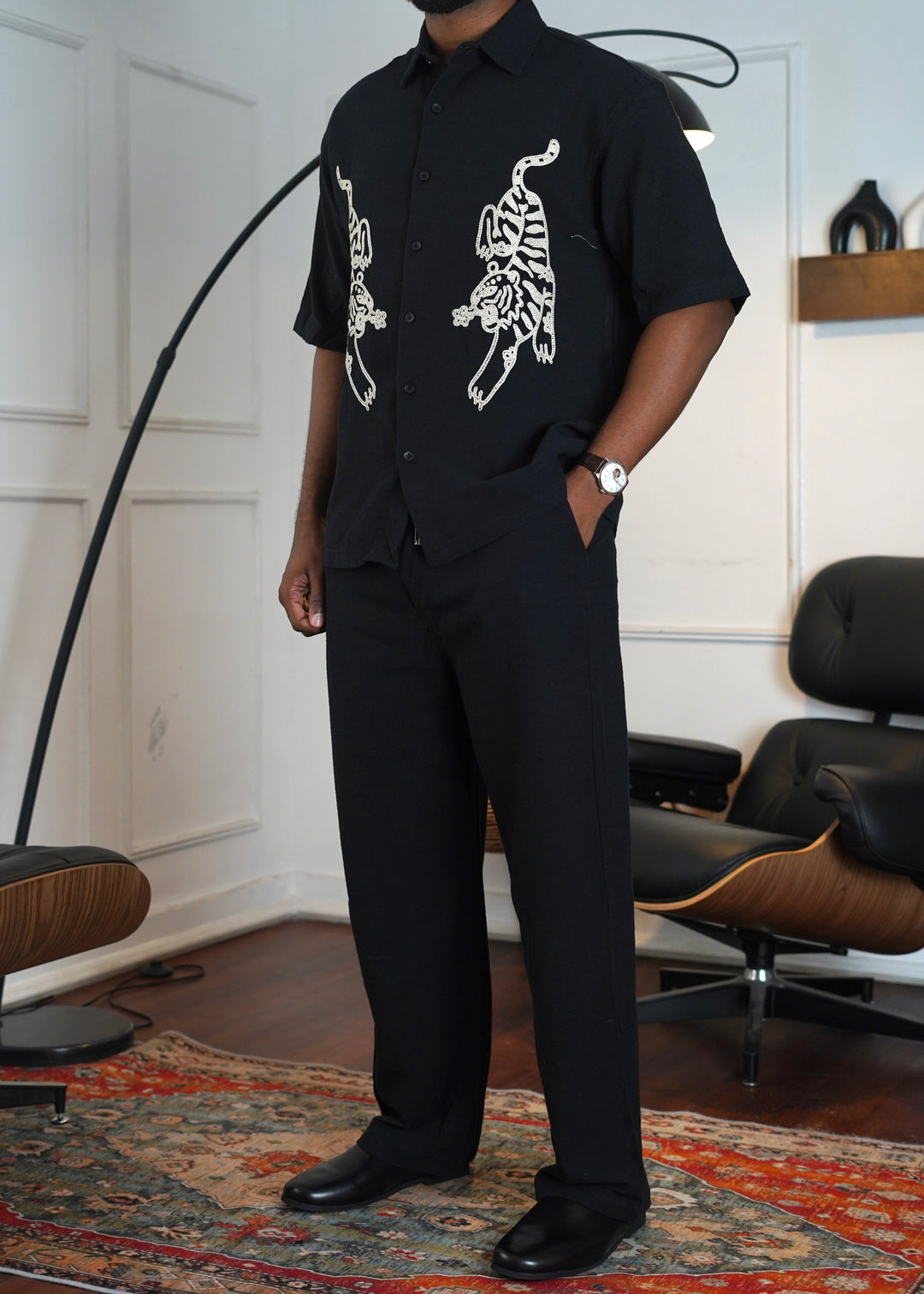 Narcos Embroidery Detail Set in black