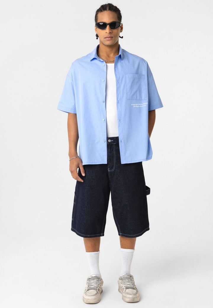 Essence of Life Deviant Backprint Shirt in Blue