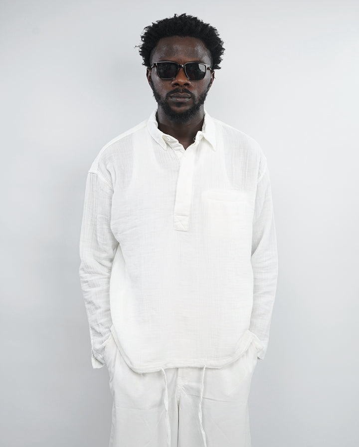 GIESTO linen spring shirt in white