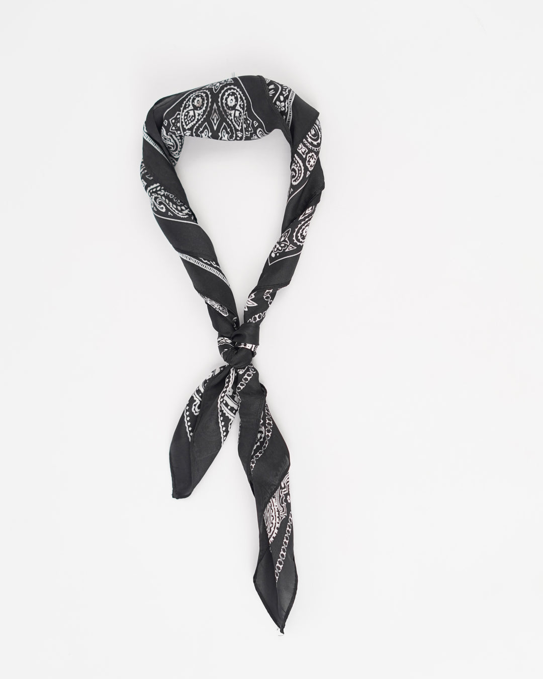 Paisley Print Silk Scarf in Black/White