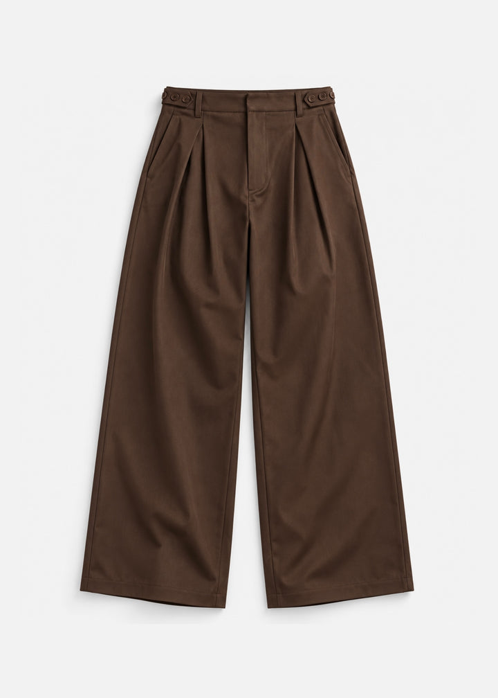 Garm Island Wide Leg Adjustable Pants in Brown