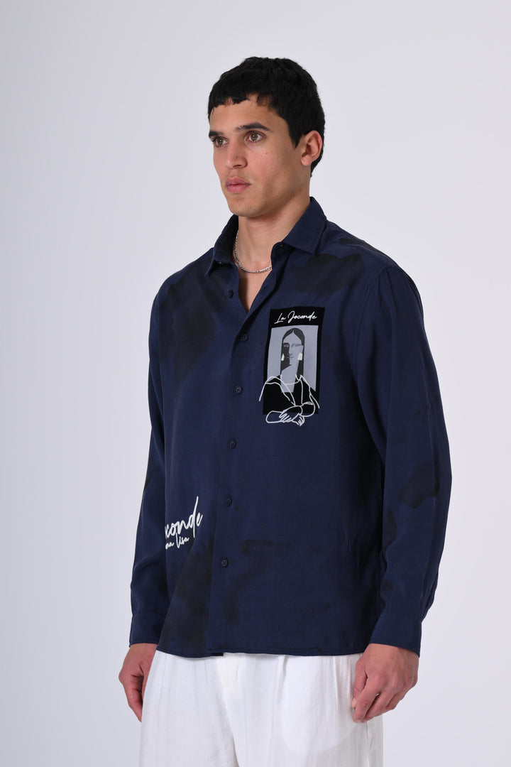 2512 All Over Loose Fit Shirt in Blue