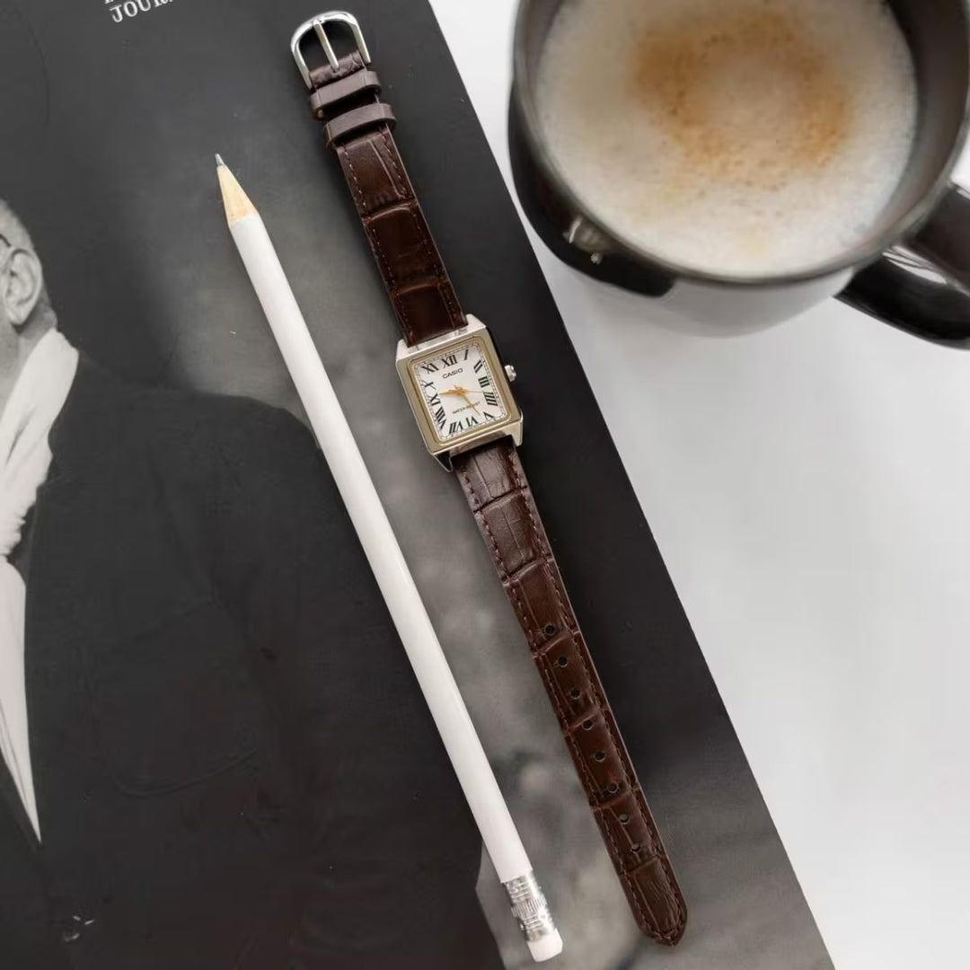 CASIO LTP-V007L-7B2 leather brown strap watch