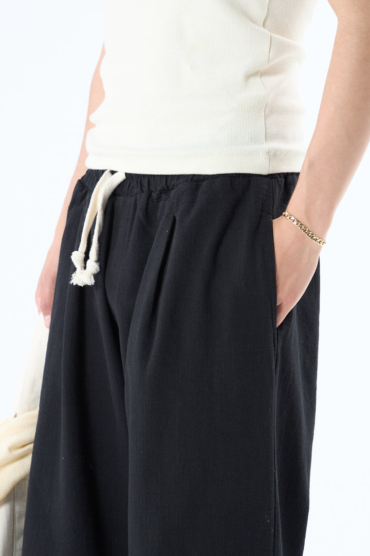 Vamos Baggy Linen Pants in Black