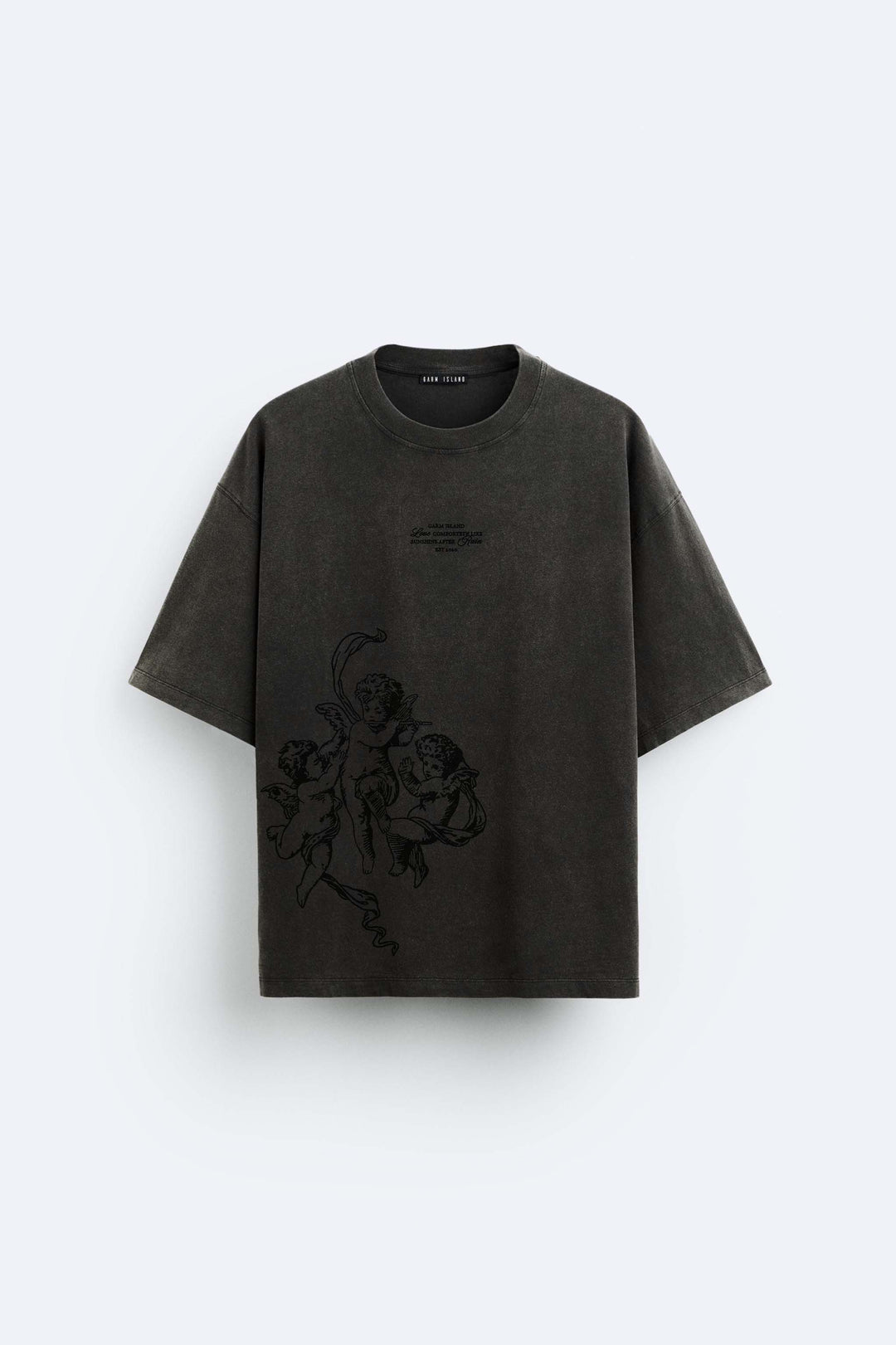 Garm Island Cherub T-shirt in washed black