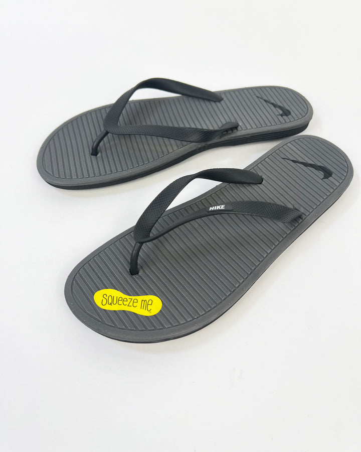 Nike Solar Soft Flip Flop Slides in gray