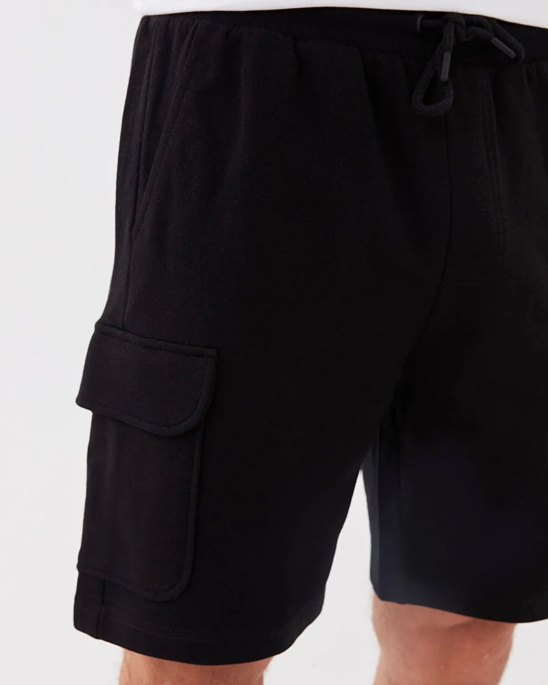 XC jersey cargo sweat shorts in black