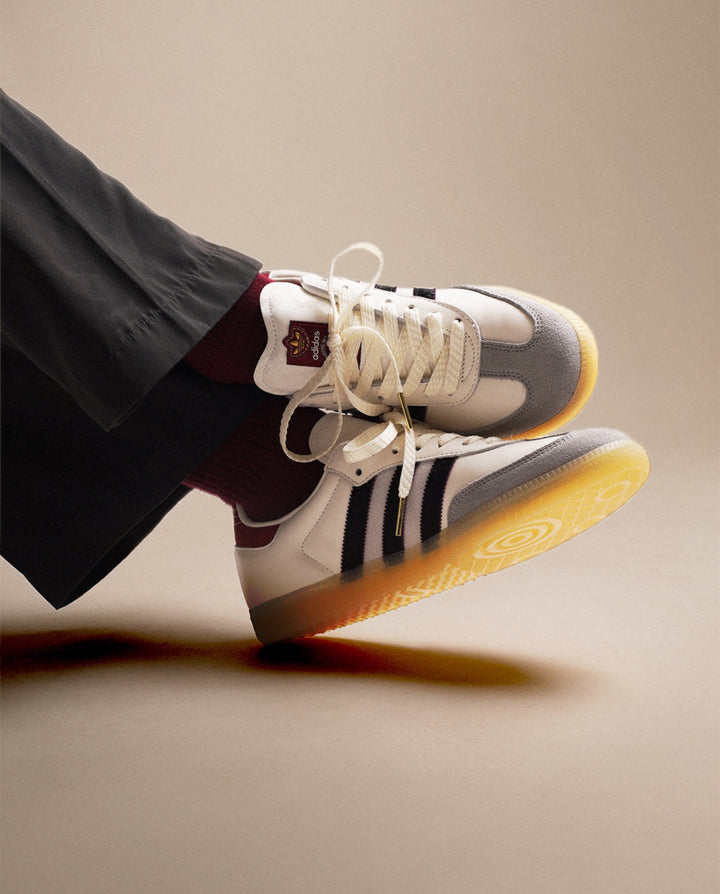 Adidas OG Samba Trainers in Cloud White and Active Maroon