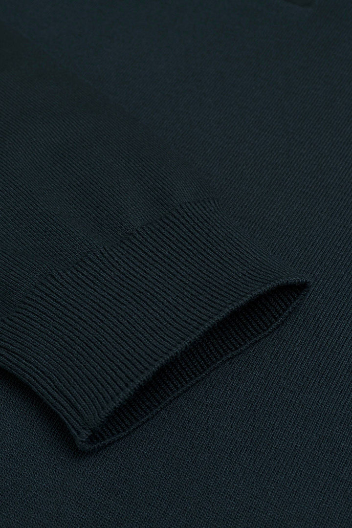 Massimo long sleeve knit polo shirt in green