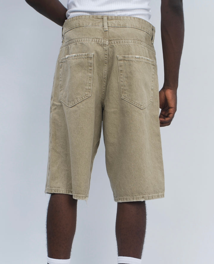 GIESTO denim shorts in khaki