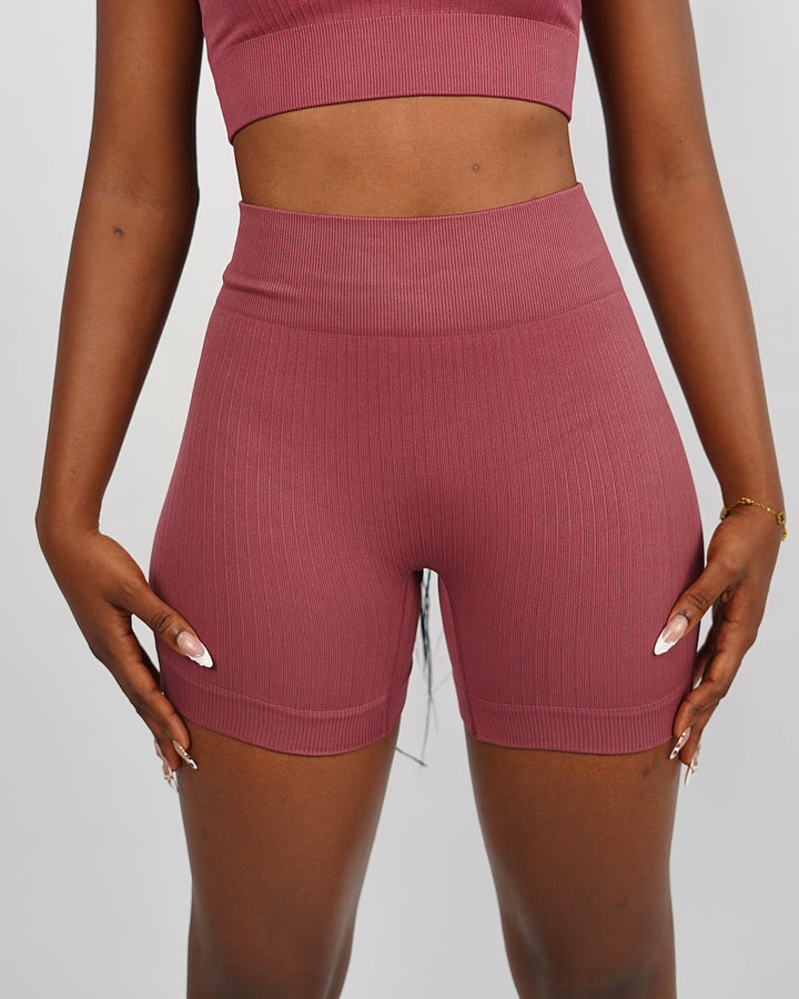 Garm Island Seamless Ribbed Shorts in magenta