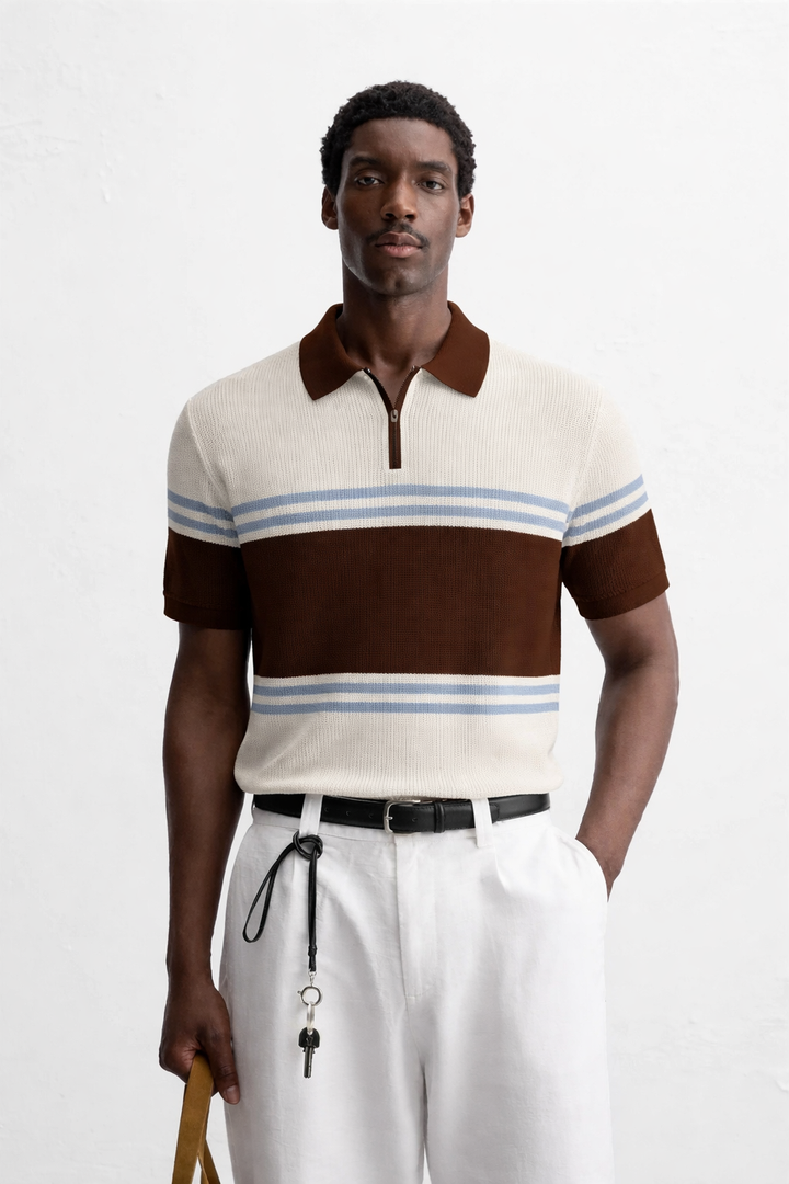 Garm Island Oversized Zip Knit Polo Shirt