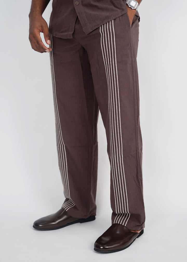 Vamos Short Sleeve Set in Brown
