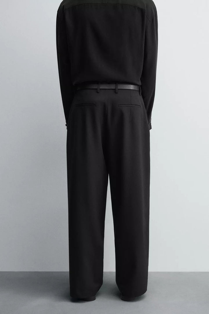 Garm Island Pleated Wide Leg Pants in Black