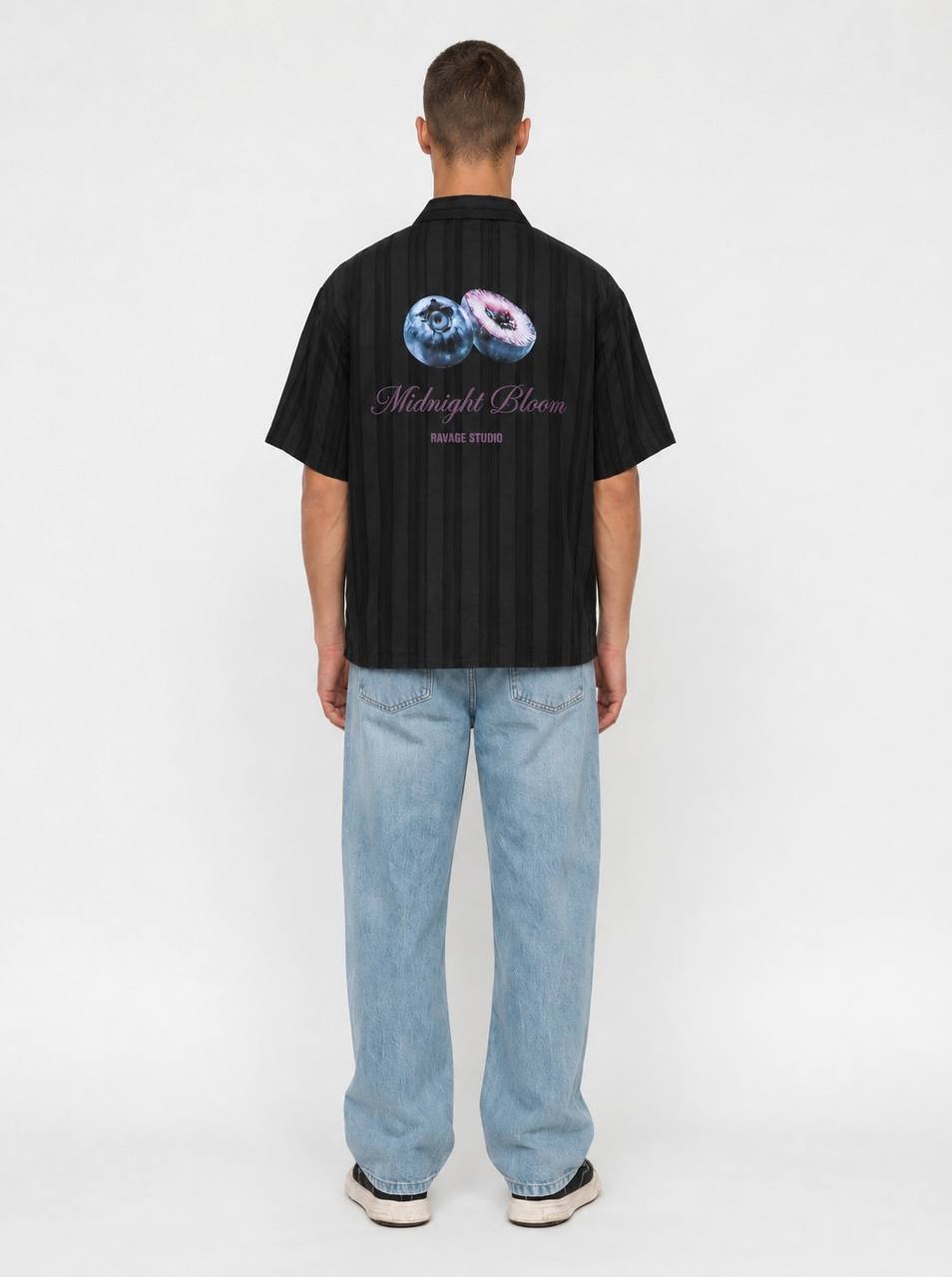 Essence of Life Ravage Studios Striped Shirt in Black