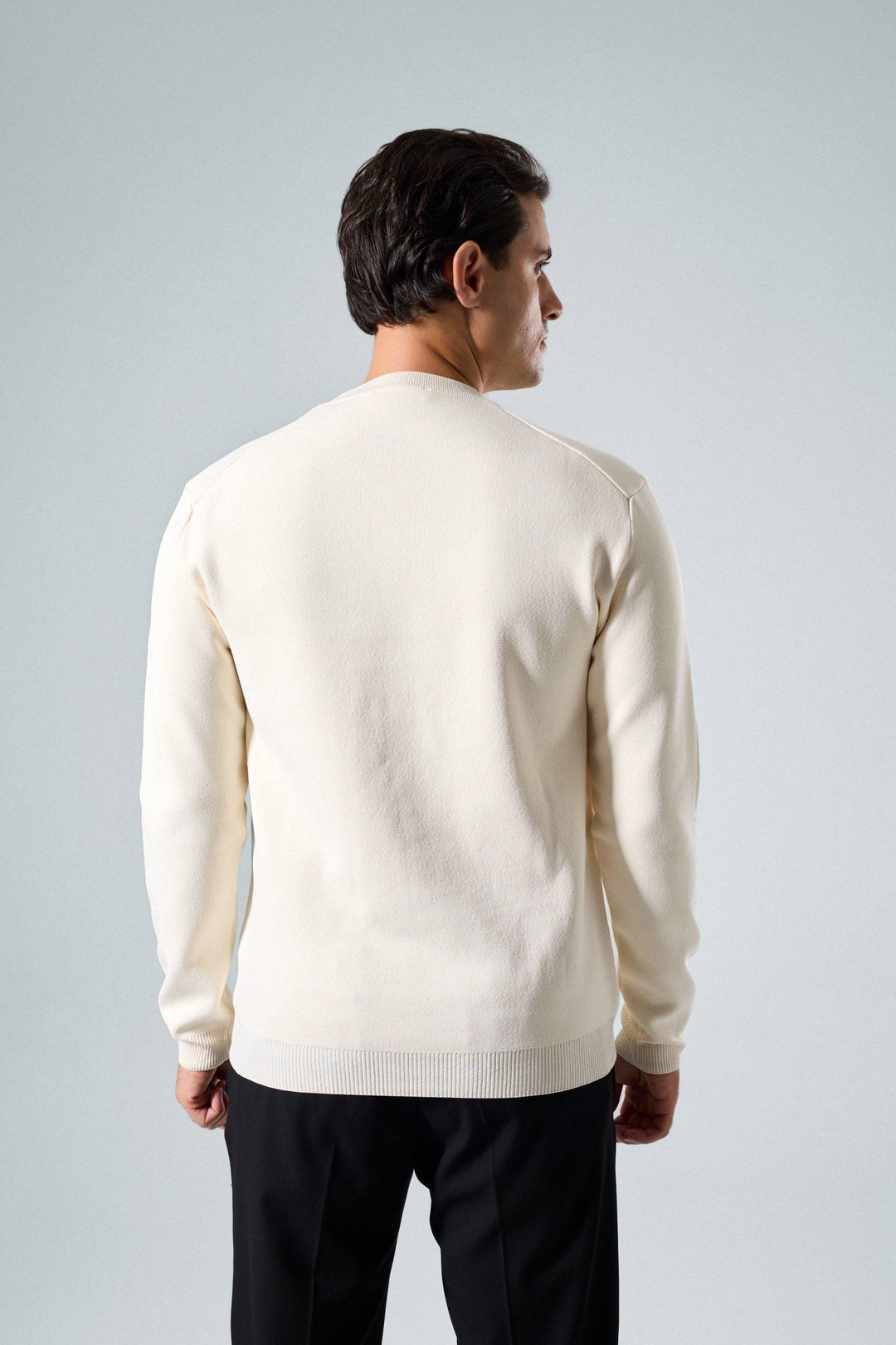 Massimo long sleeve Henley shirt in beige