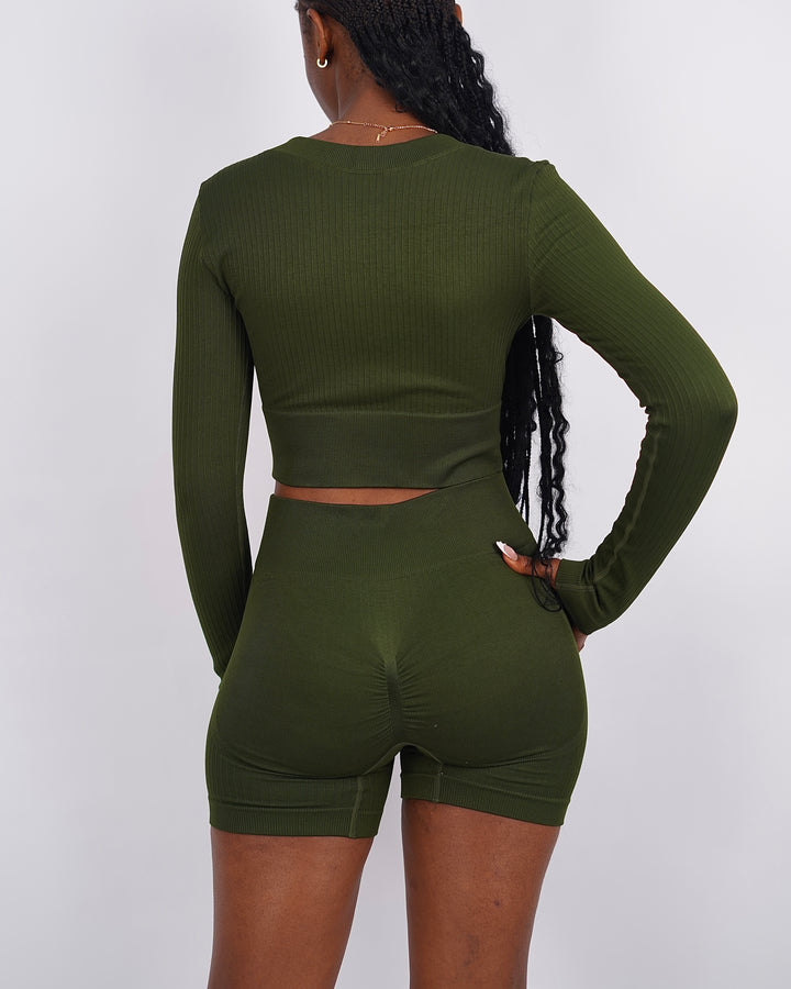 Garm Island Seamless Ribbed Long Sleeve in Green
