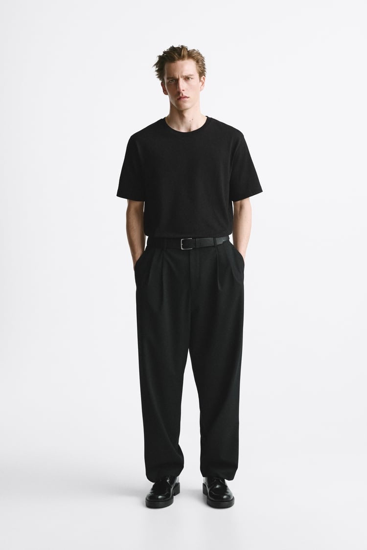 GIESTO pleated trousers in black