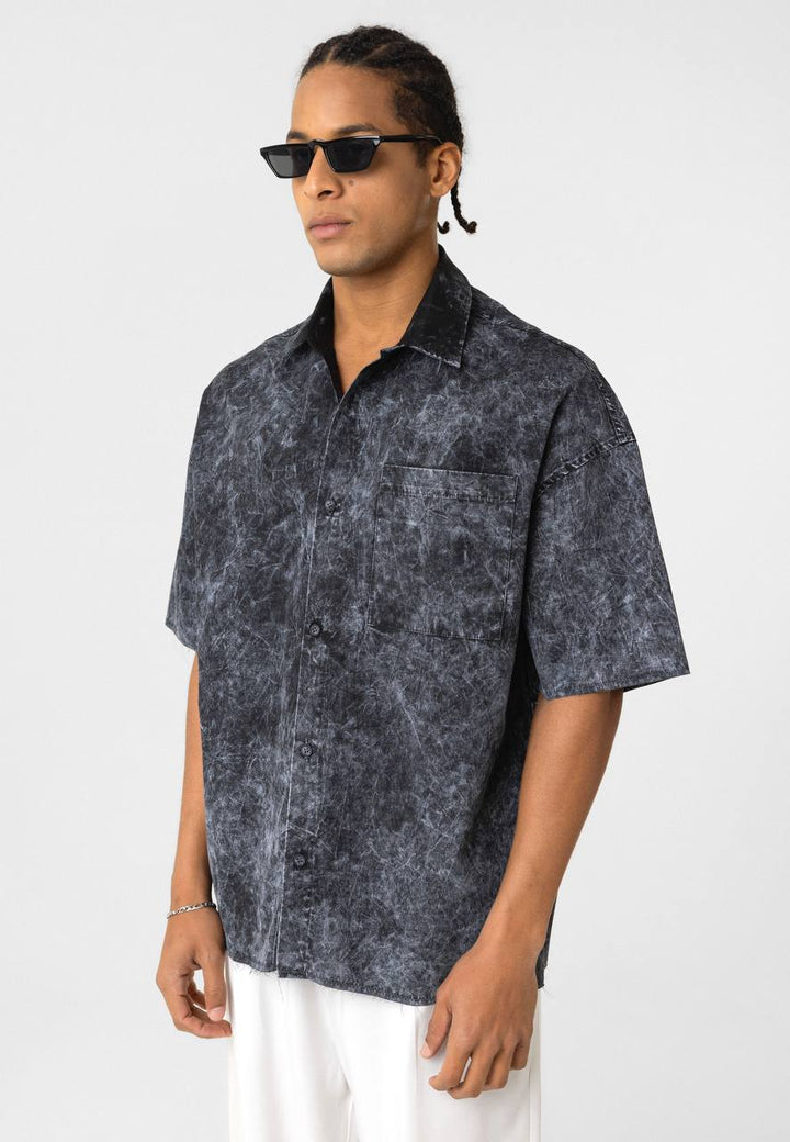 Essence of Life Wild Backprint Shirt in washed black