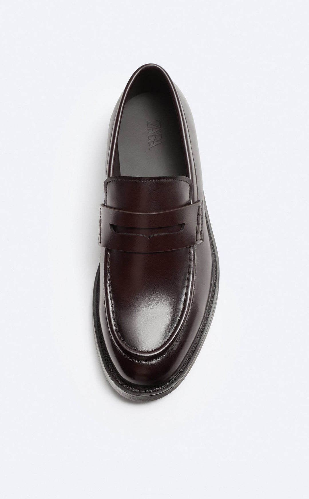 Zara Basic Loafers with Penny Strap in brown