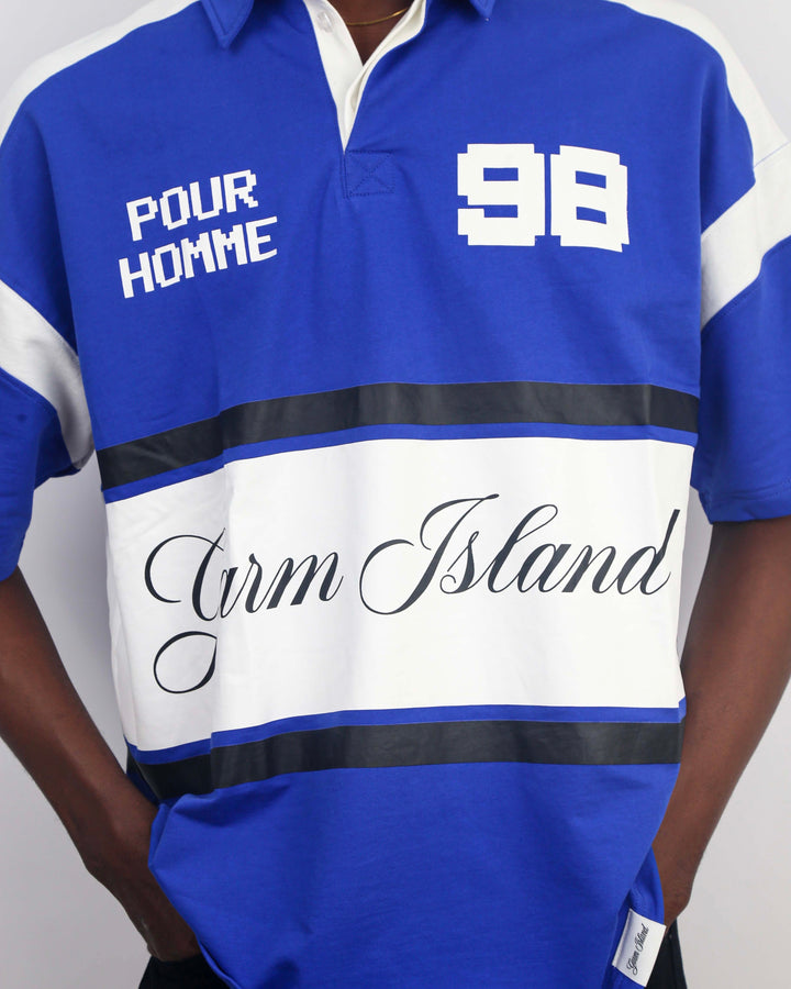 Garm Island Pixel Rugby Polo Shirt in Blue