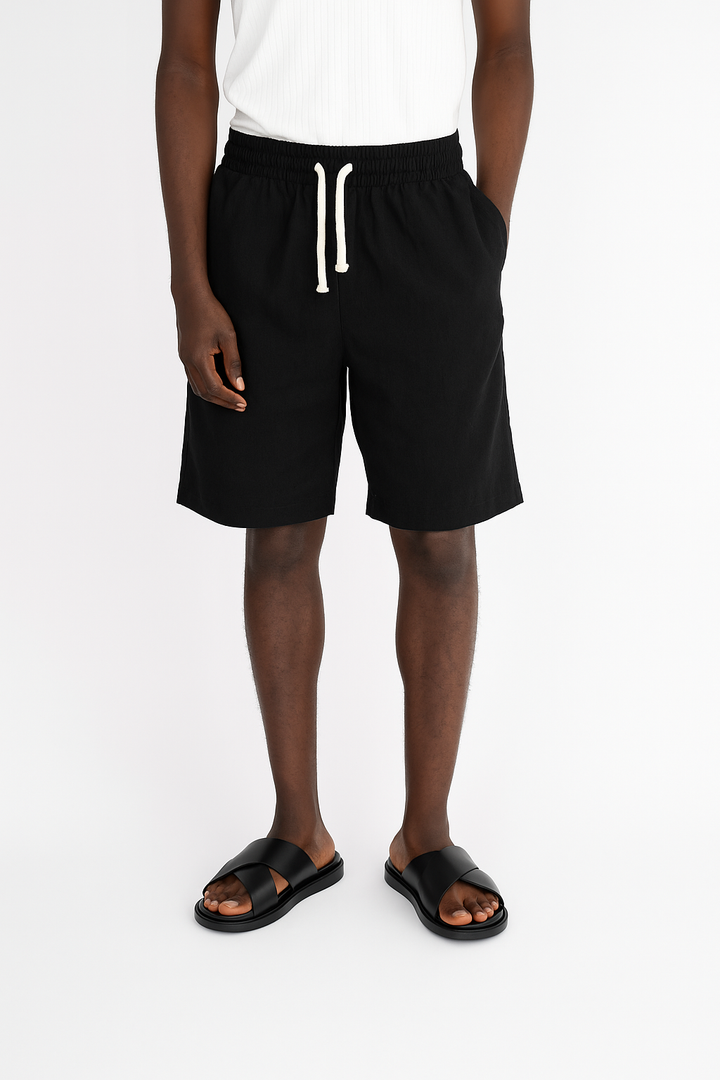 Vamos Linen Shorts in Black