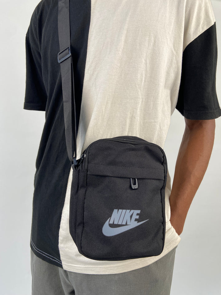 Nike cross bag with slogan in grey