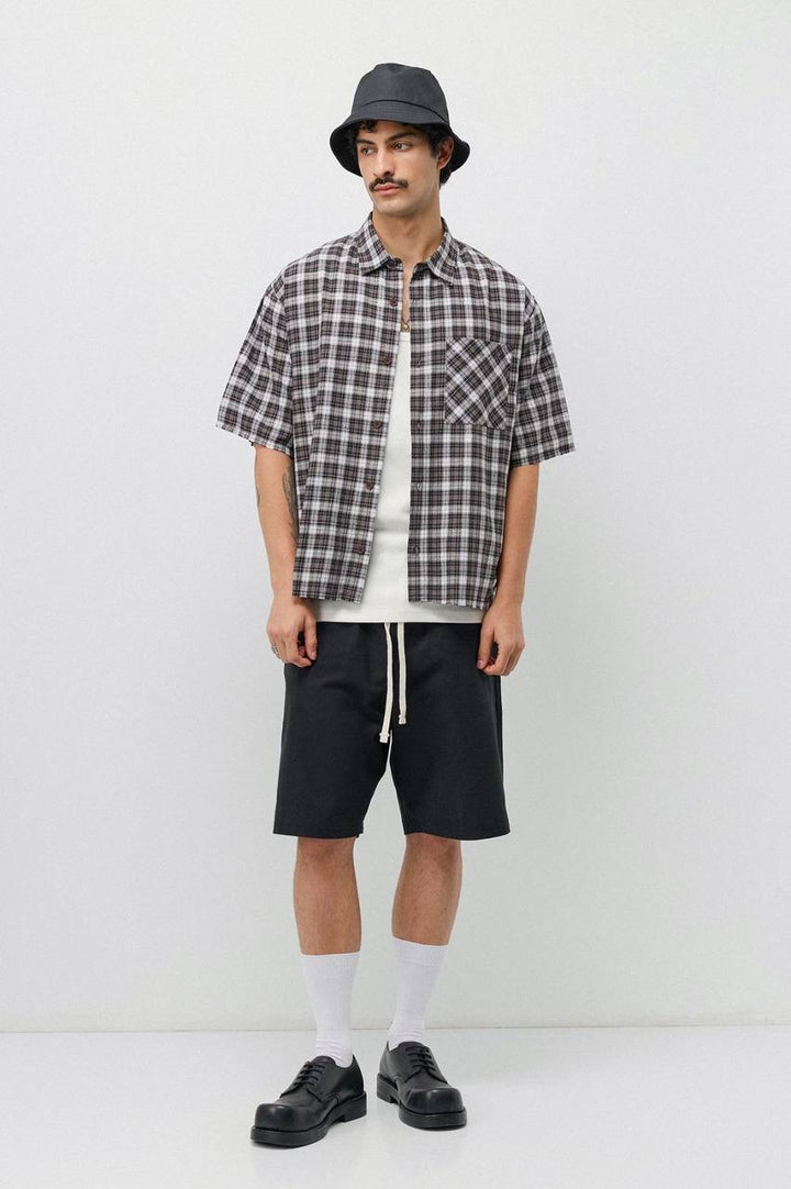 Vamos Plaid Short Sleeve shirt in brown