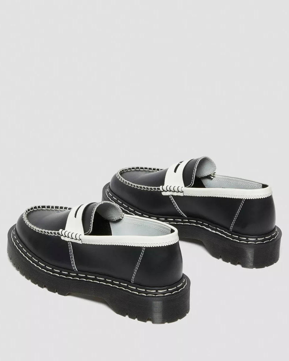 Dr Martens Penton Bex Contrast Leather Loafers in black and white