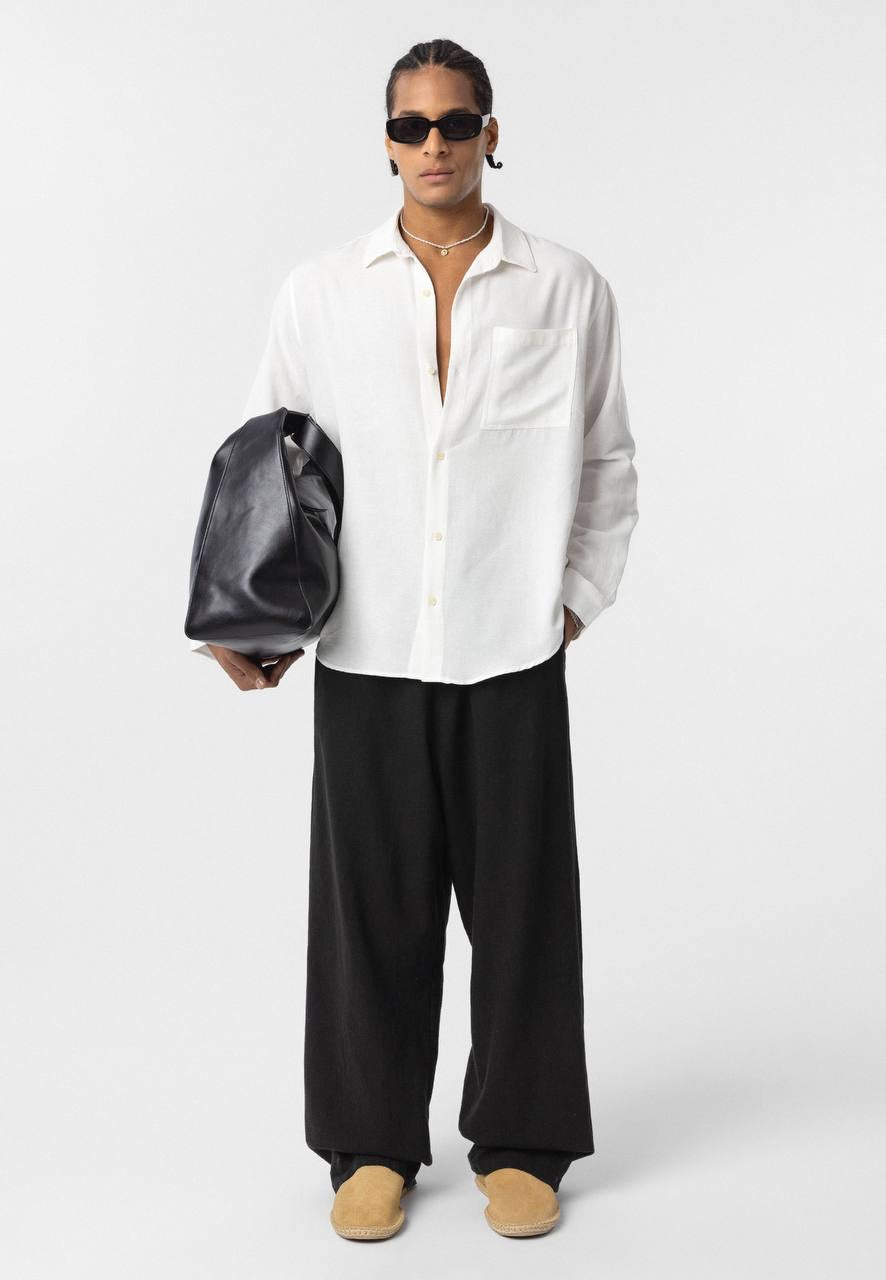 Essence of life oversized cotton shirt in white