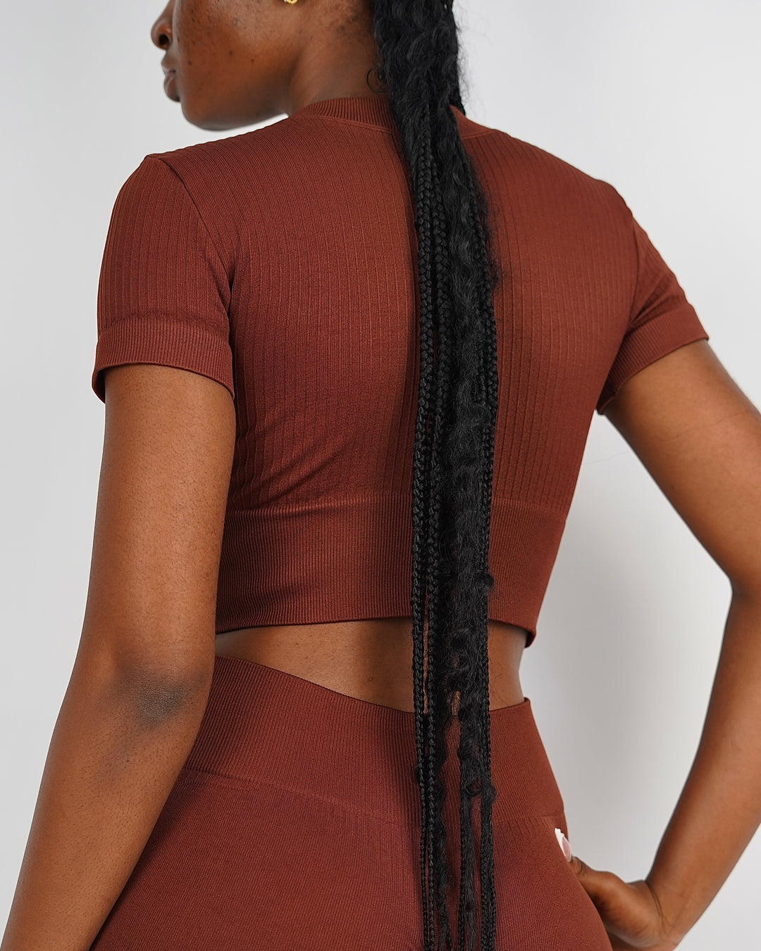 Garm Island Seamless Ribbed Short Sleeve in Brown