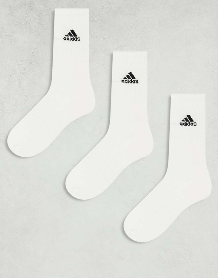Adidas 3 pack Crew Socks in white
