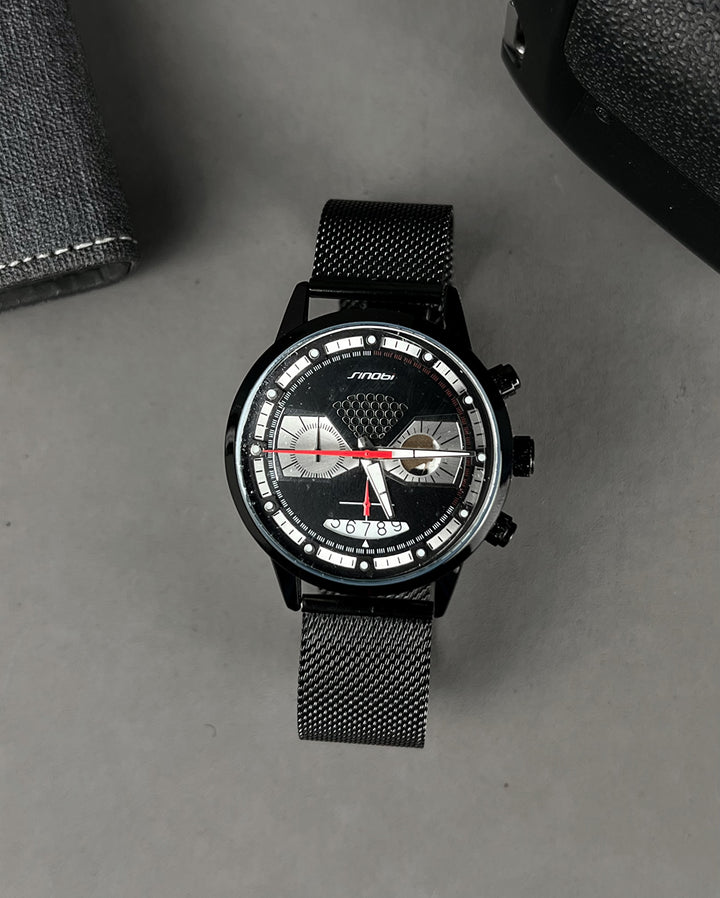 Sinobi Mens Casual Creative Watch in Black