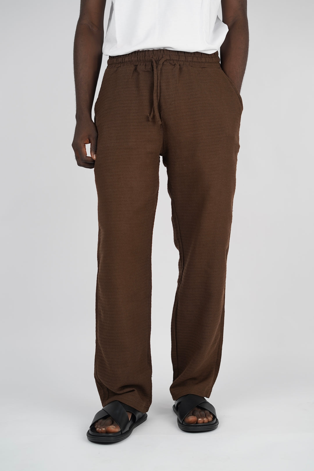 Willian waffle pant in brown