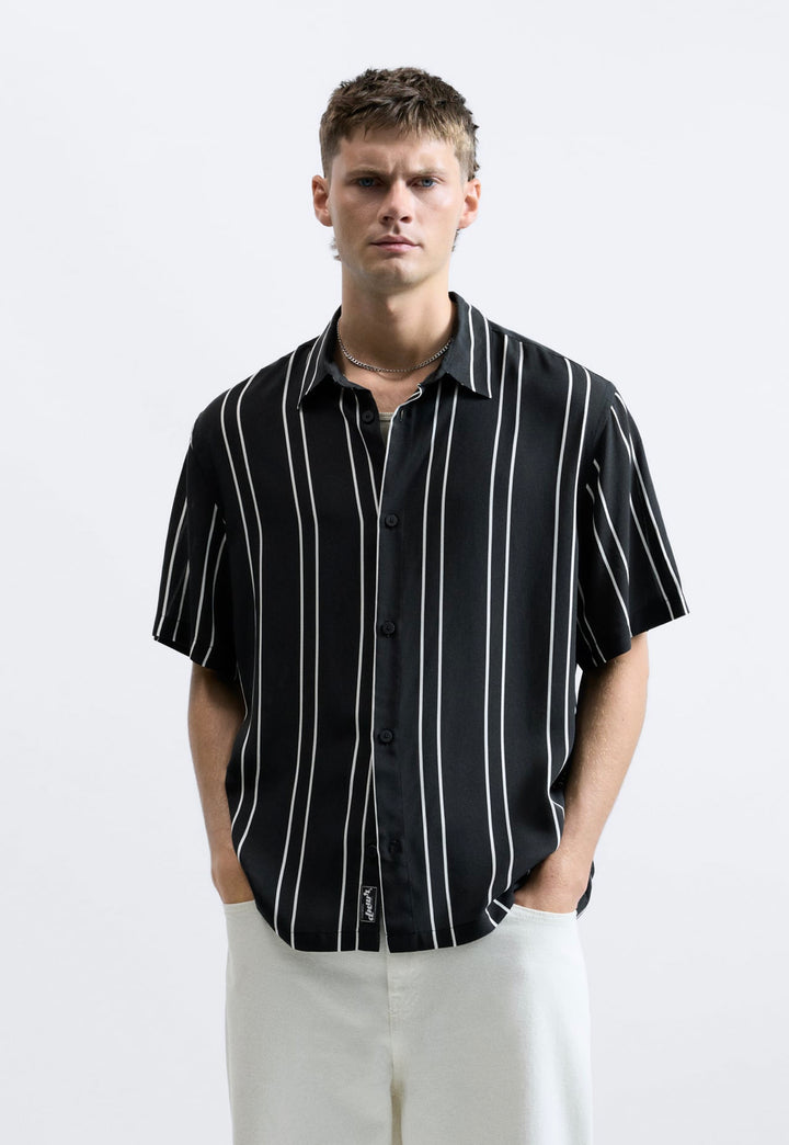 ZARA STRIPED VISCOSE SHIRT